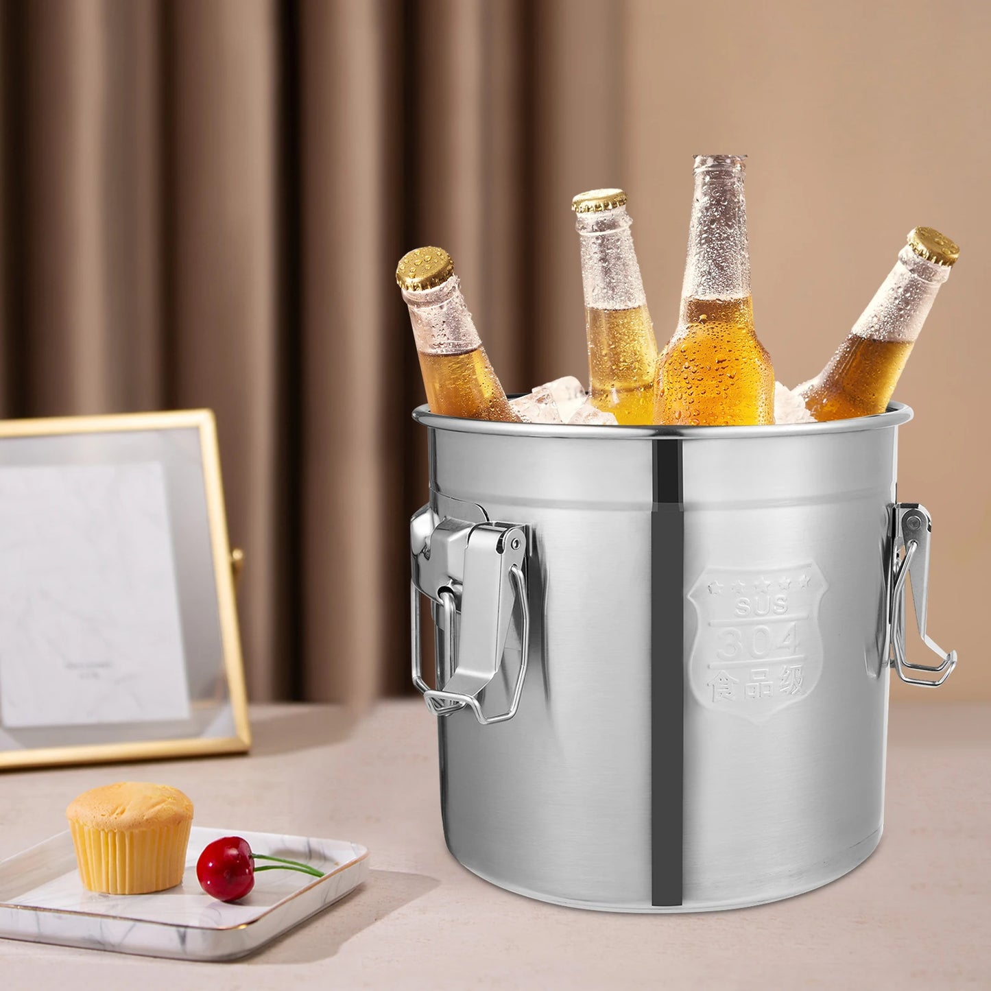 Stainless Steel Rice Storage Dispenser Bucket for Pantry