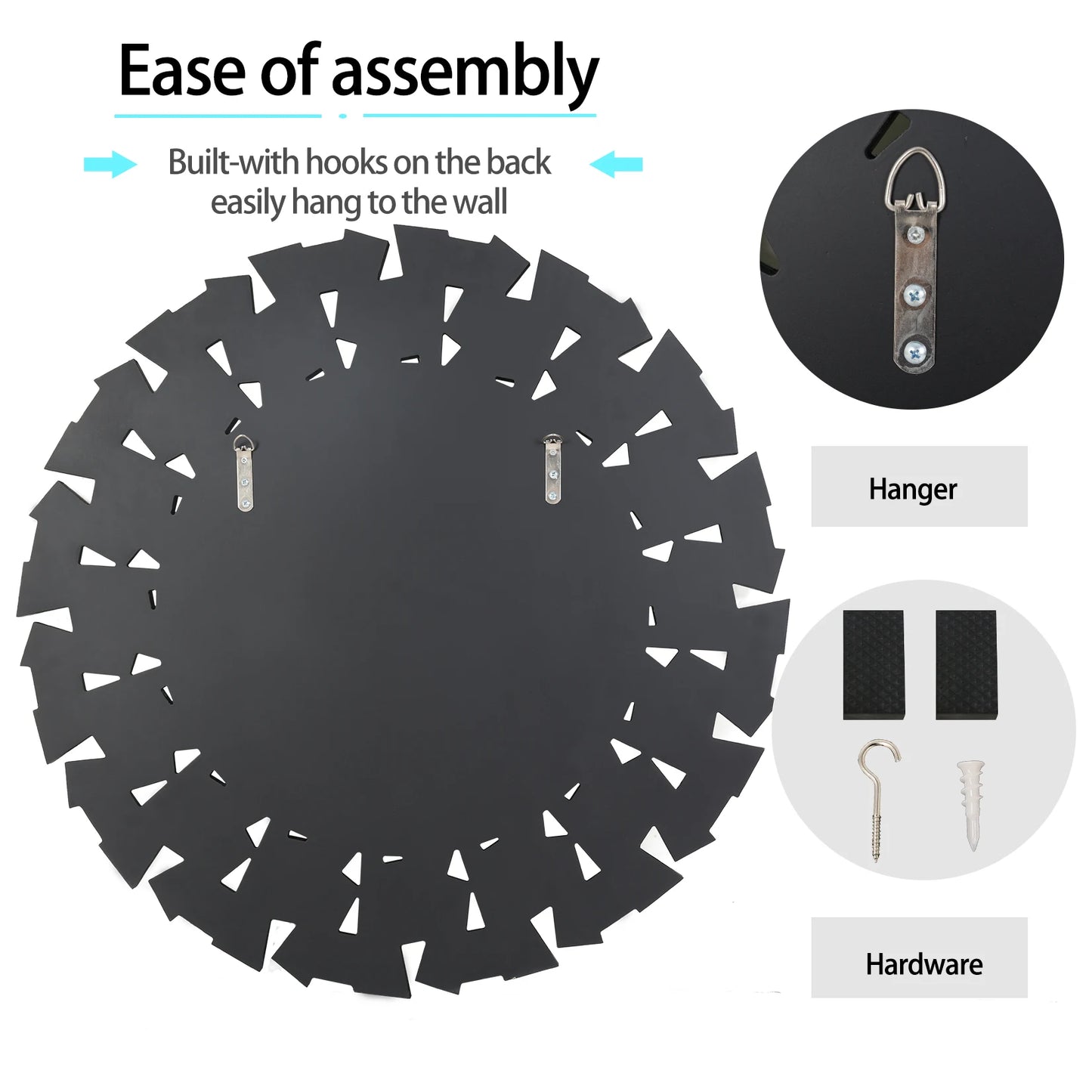 Wisfor Round Sunburst Wall Mirror Beveled Glass Decor