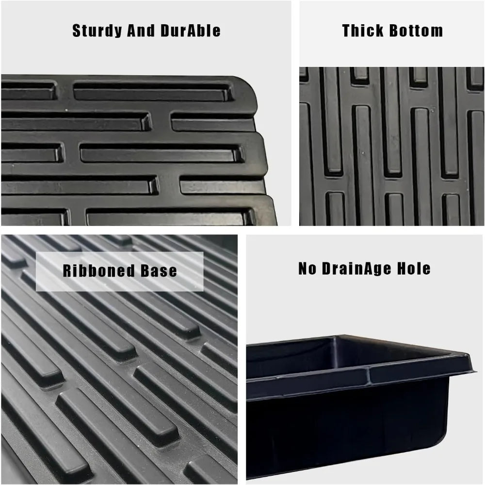 Sturdy 1020 Microgreens Growing Trays, No Drain Holes, 5-Pack for Indoor Gardening & Seed Starting