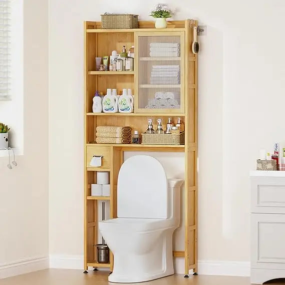 Over The Toilet Storage Cabinet With Acrylic Door Drawer