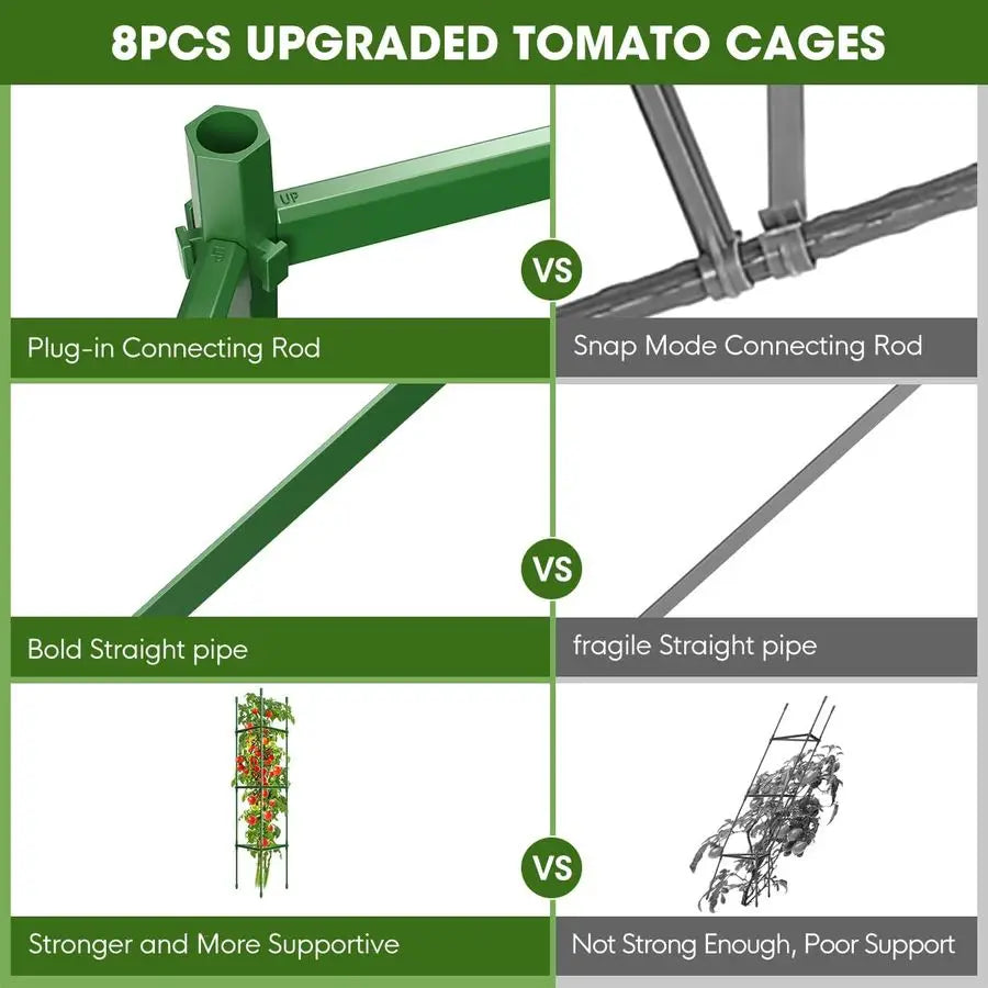 Tomato Cages for Garden, Tomato Trellis for Raised Garden Bed, 51.2 Tall Cage Plant Support for Pots, Gardening Supplies Trellis