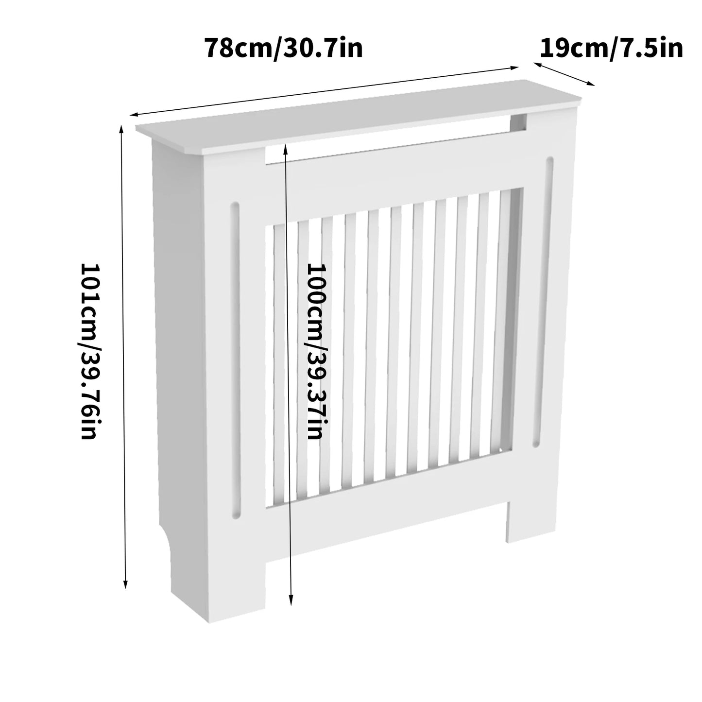 Radiator Cover With Grill Shelf MDF Cabinet Modern Vertical Horizontal