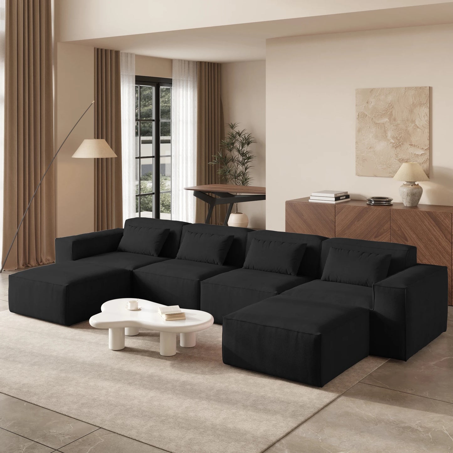 Sdorens Modular Sectional Sofa Couch With 2 Ottomans