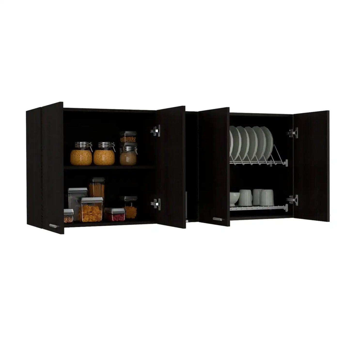 TUHOME Portofino 150 Wall Cabinet Double Door Two Exterior Shelves