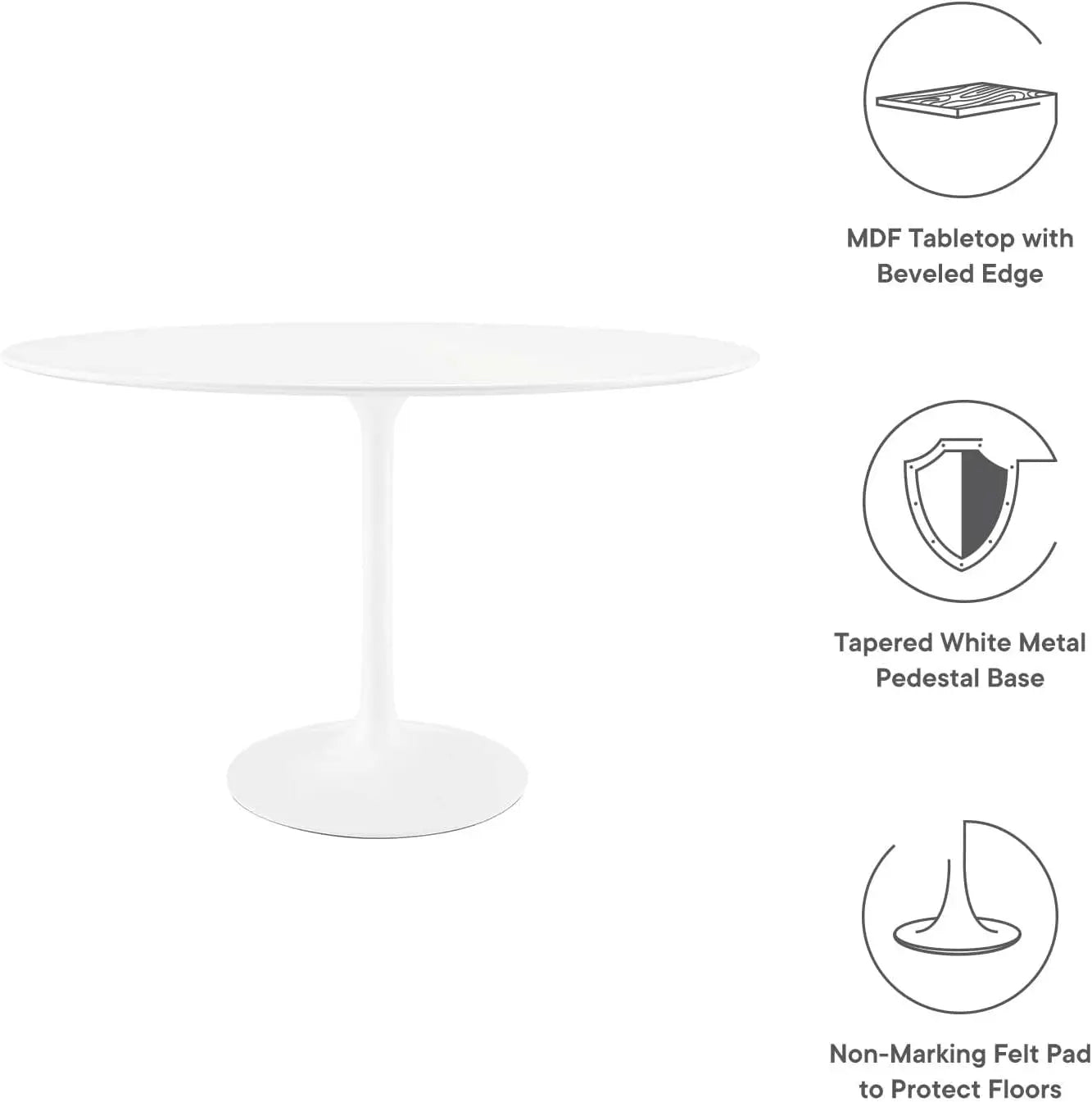 XMSJH Lippa Mid Century Modern Oval Dining Table Pedestal