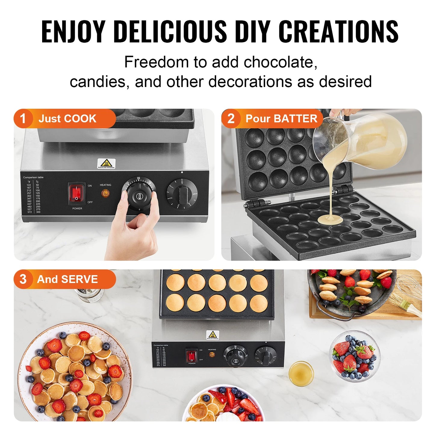 SucceBuy Electric Waffle Maker Dorayaki Pancake Machine