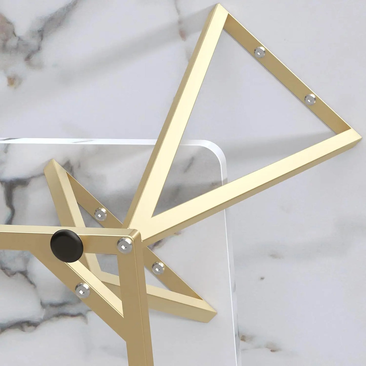MERRONIX Two-Tier Modern Coffee Table With Wooden Tabletop Metal Frame