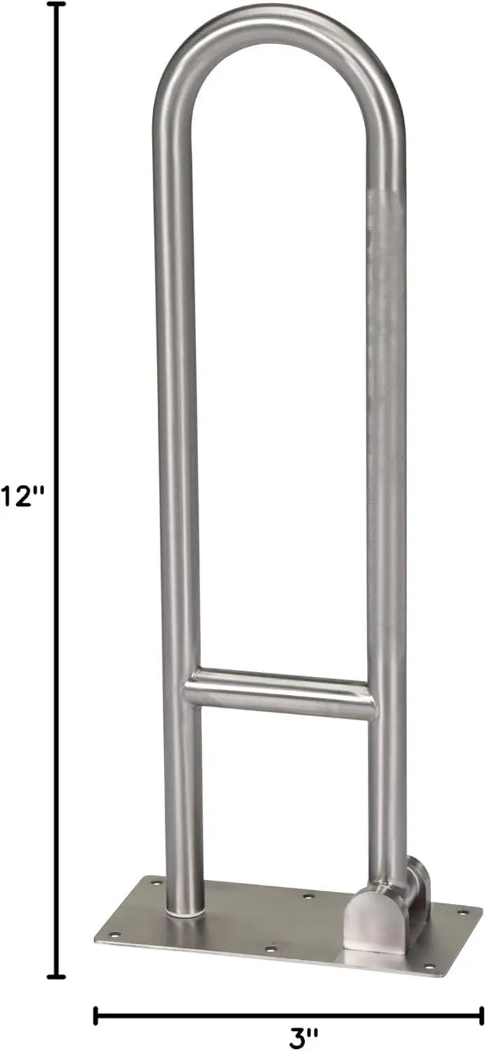 Stainless Steel Flip Up Bathroom Grab Bar With Textured Grip