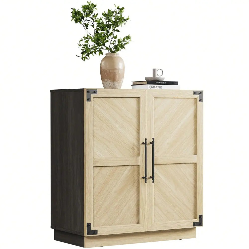 XMSJ Multifunctional Kitchen Storage Cabinet TV Stand With Adjustable Shelves