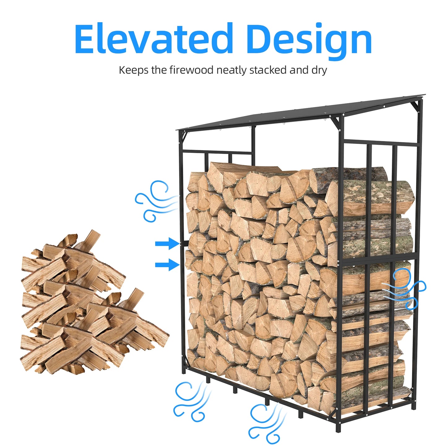 Feature Heavy Duty Outdoor Firewood Storage Log Rack
