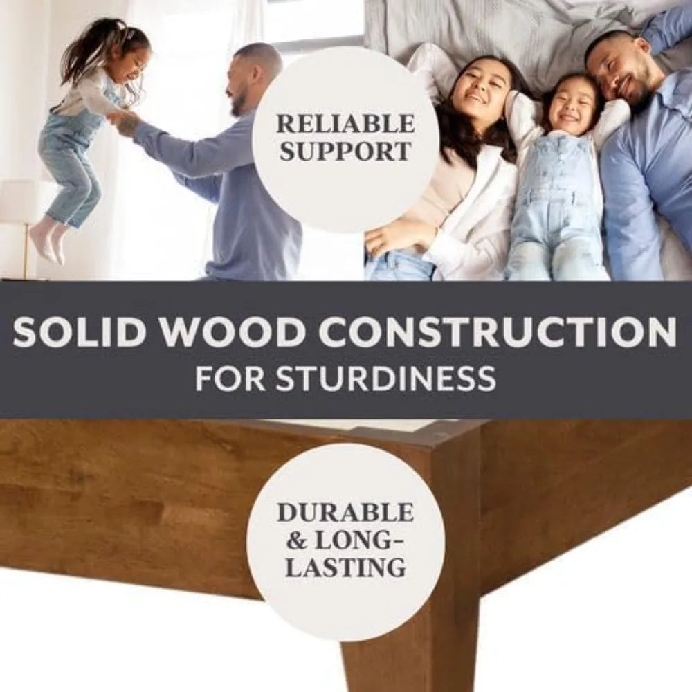 Yanying Raven Solid Wood Bed Frame Mid Century Modern