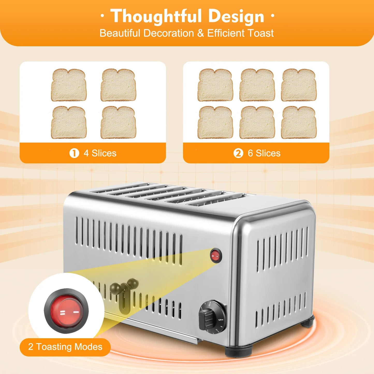 Sweetmile Commercial Toaster 1680W For Home And Bakery