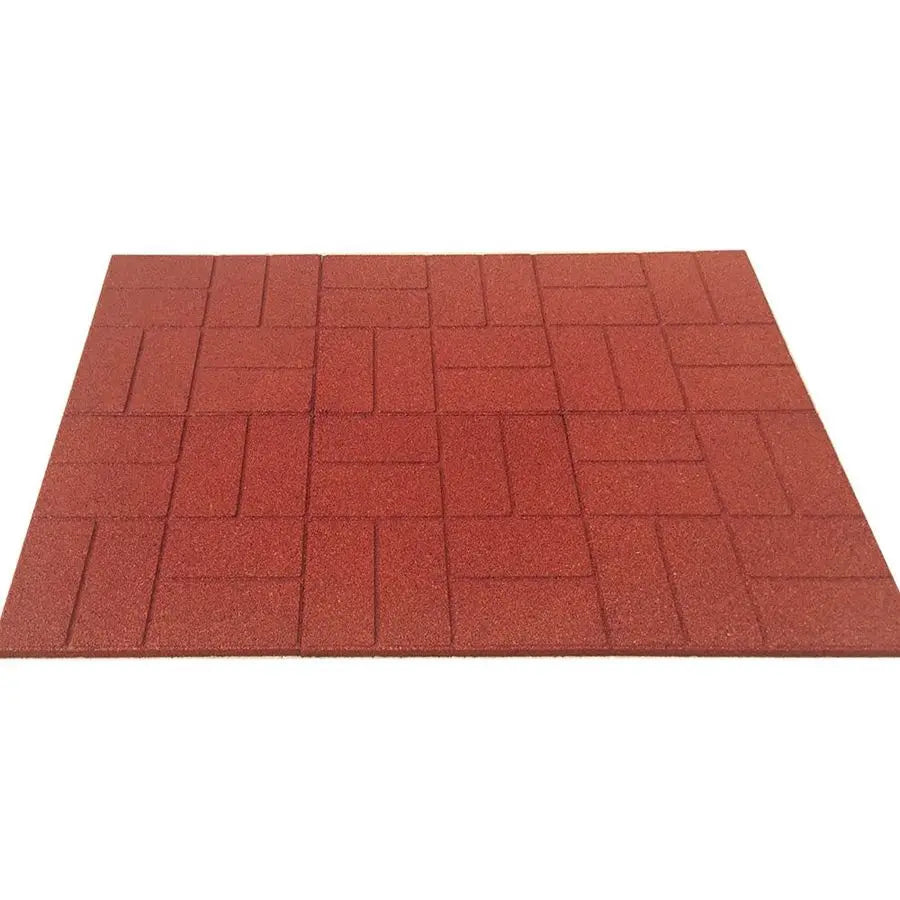DualSide Garden Rubber Paver 16x16 for Patio Paver, Step Stone and Walk Way, Safety Rubber Tile Red 6 PCS per Pack