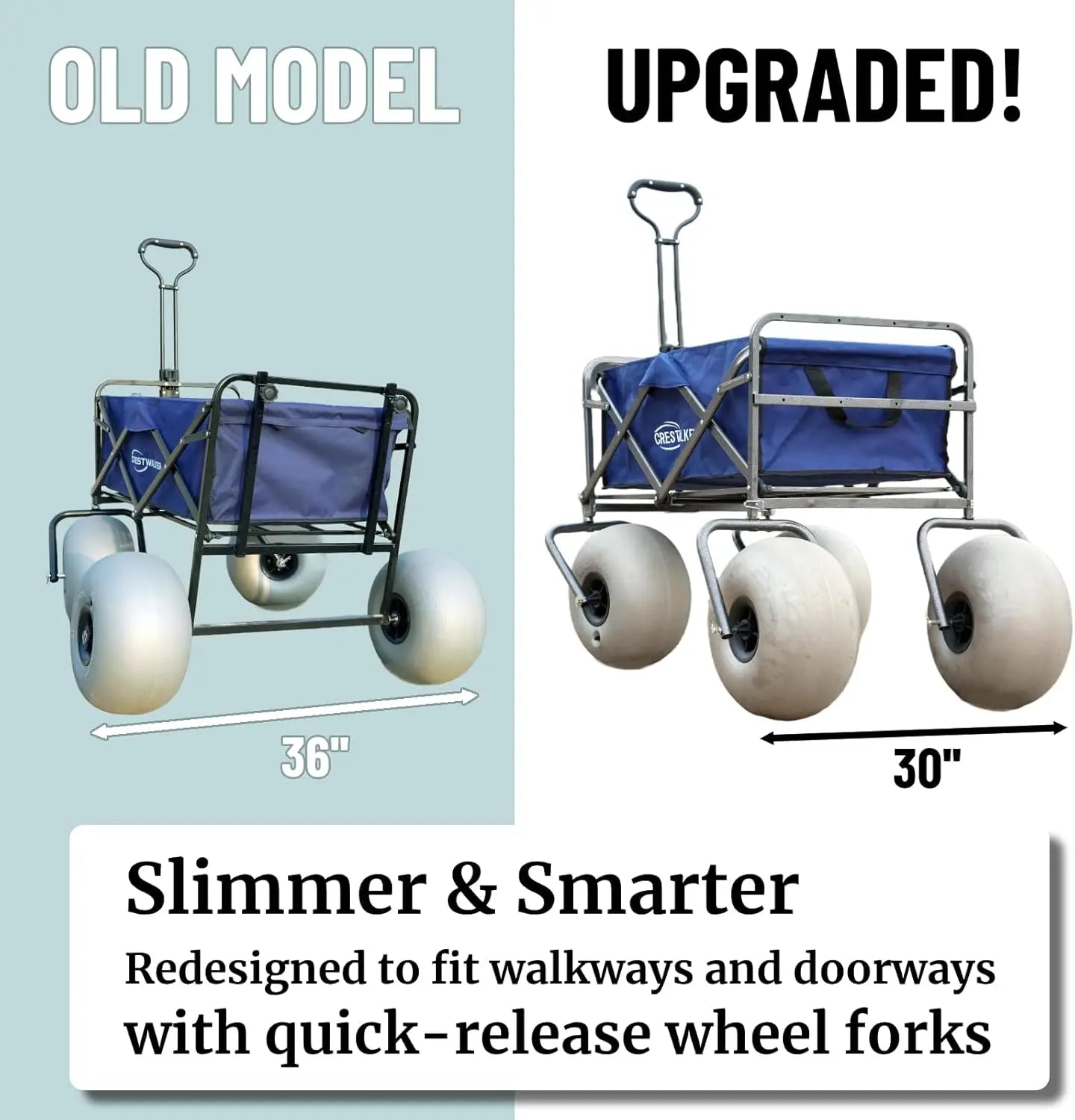 XMSJ Beach Cart Balloon Wheels Collapsible Wagon Pump