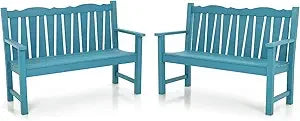 DAFIFY Outdoor Bench Set of 2 Weatherproof Garden Benches