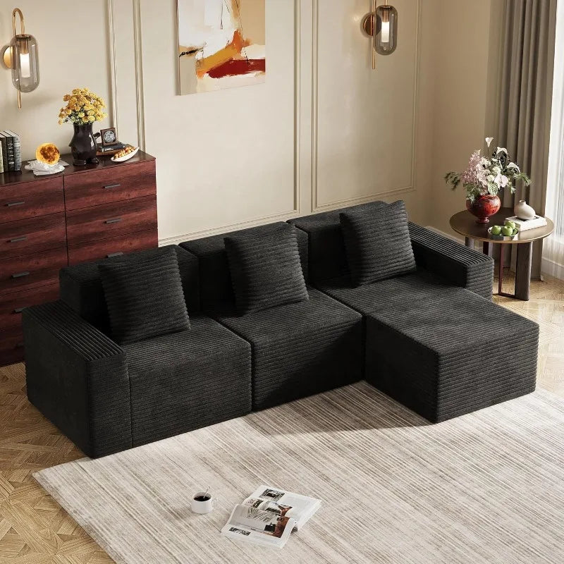 U Shape Sectional Sofa With Storage Chaise And Sleeper