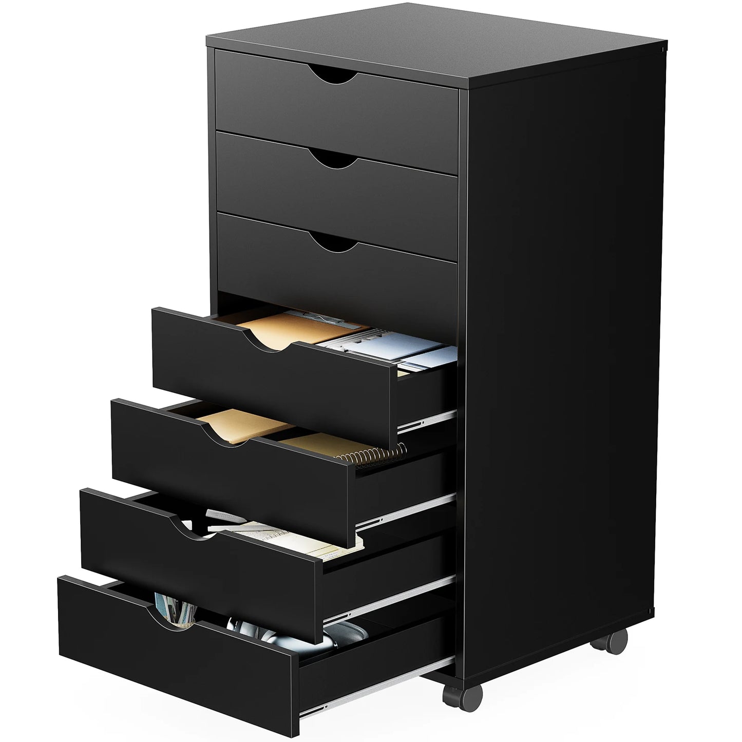 JHK 7 Drawer Chest Dresser Nightstand Storage Cabinet Wooden Mobile With Wheels Living Room Organizer Modern Morocco
