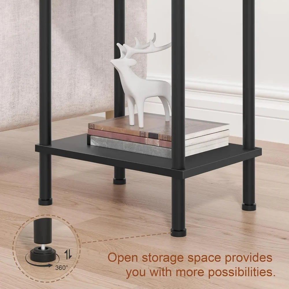 MKDK End Table With Storage Shelf 2 Tier Nightstand