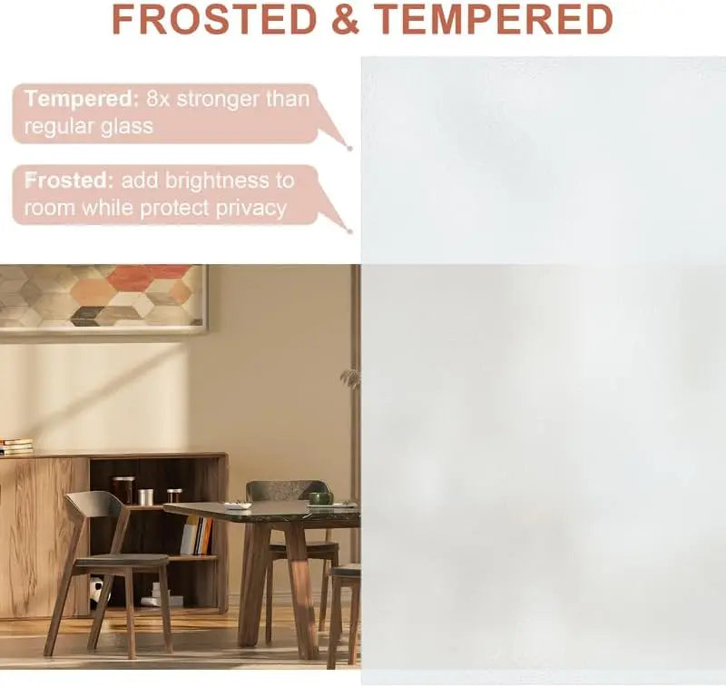 Bifold Doors for 48"x 80" (Double 24x80 Doors) Opening, Tempered Frosted Glass Bifold Closet Door with Sliding Hardware Kit