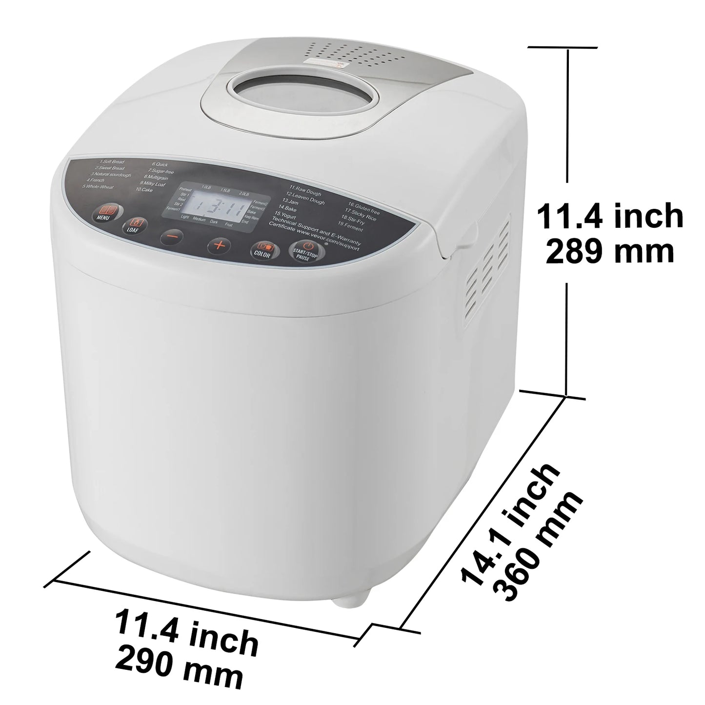 VEVOR 15 In 1 Bread Maker Dough Machine Gluten Free