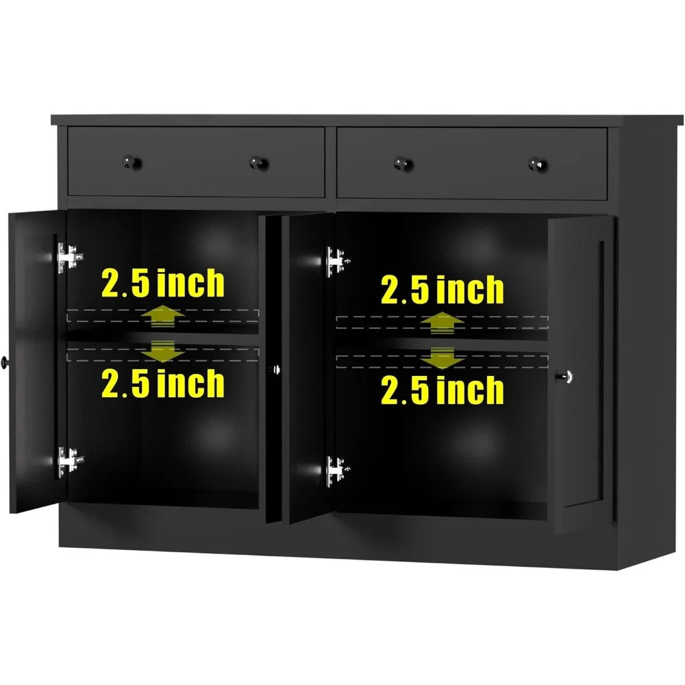 MKDK Buffet Cabinet With Doors And Drawers Modern Kitchen