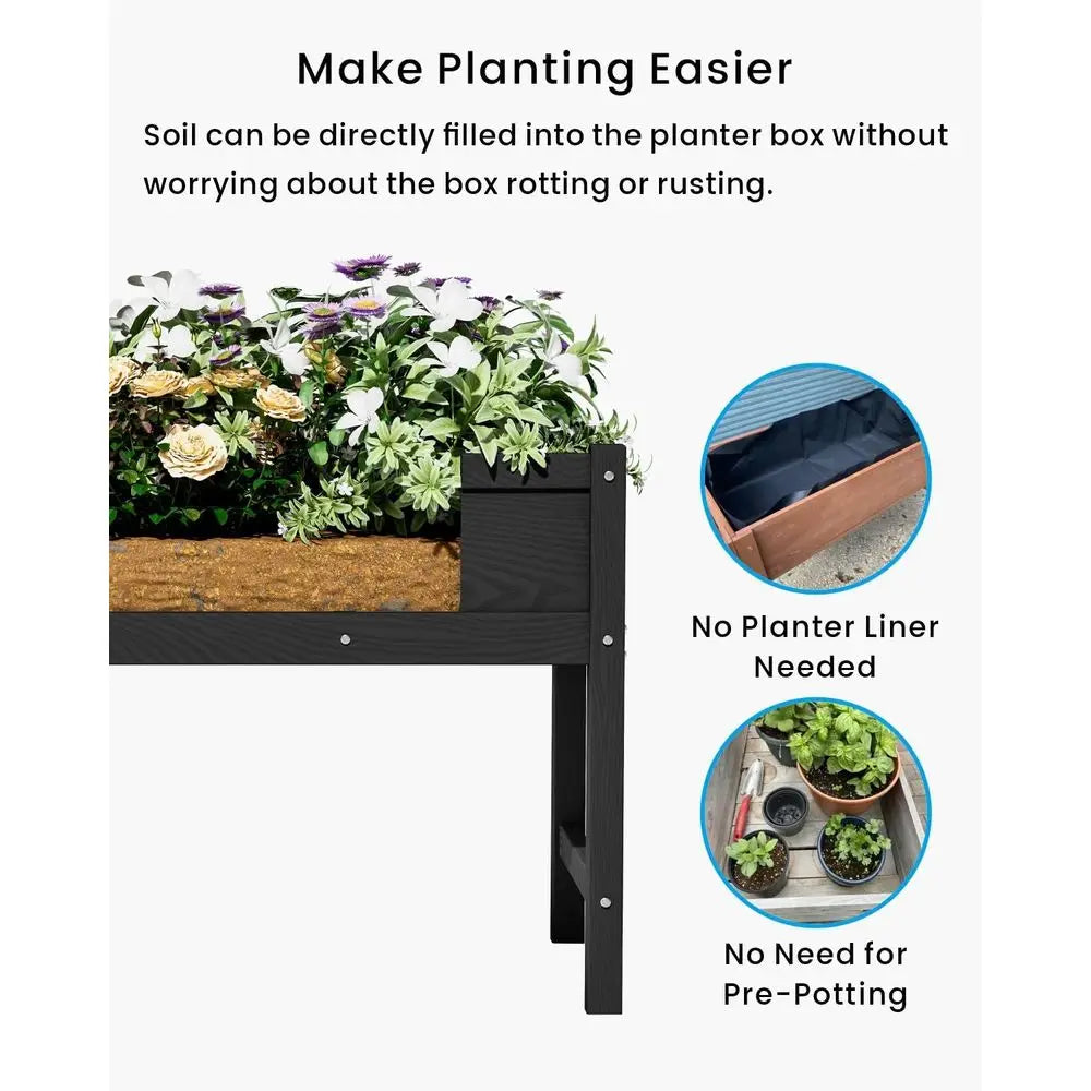 Elevated Weather Resistant HDPE Garden Bed With Legs for Planting