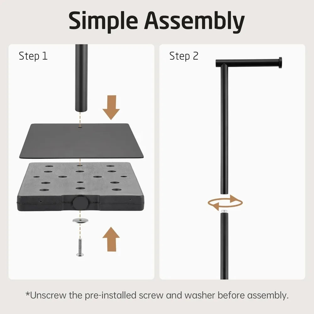 Toilet Paper Holder Stand 26.2 Inch Toilet Tissue Holder for Bathroom, Free Standing Toilet Paper Holder SUS304 Stainless Steel