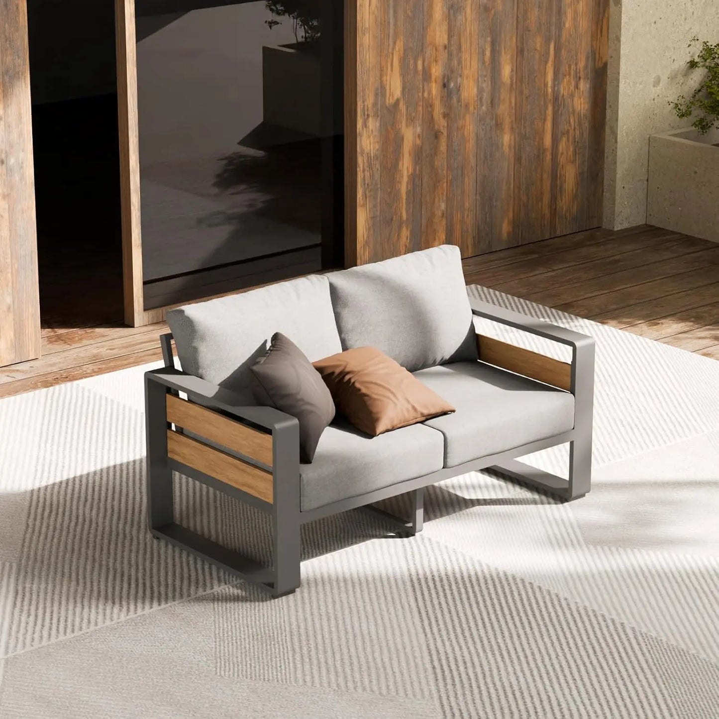 Angduo Aluminum Outdoor Patio Armchair Set Cushions