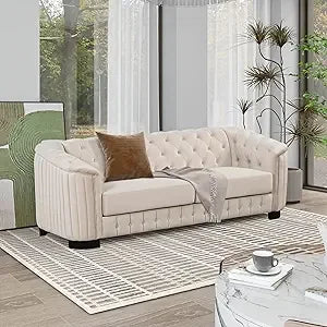 DAFIFY Velvet Chesterfield Sofa Modern 3 Seat Tufted