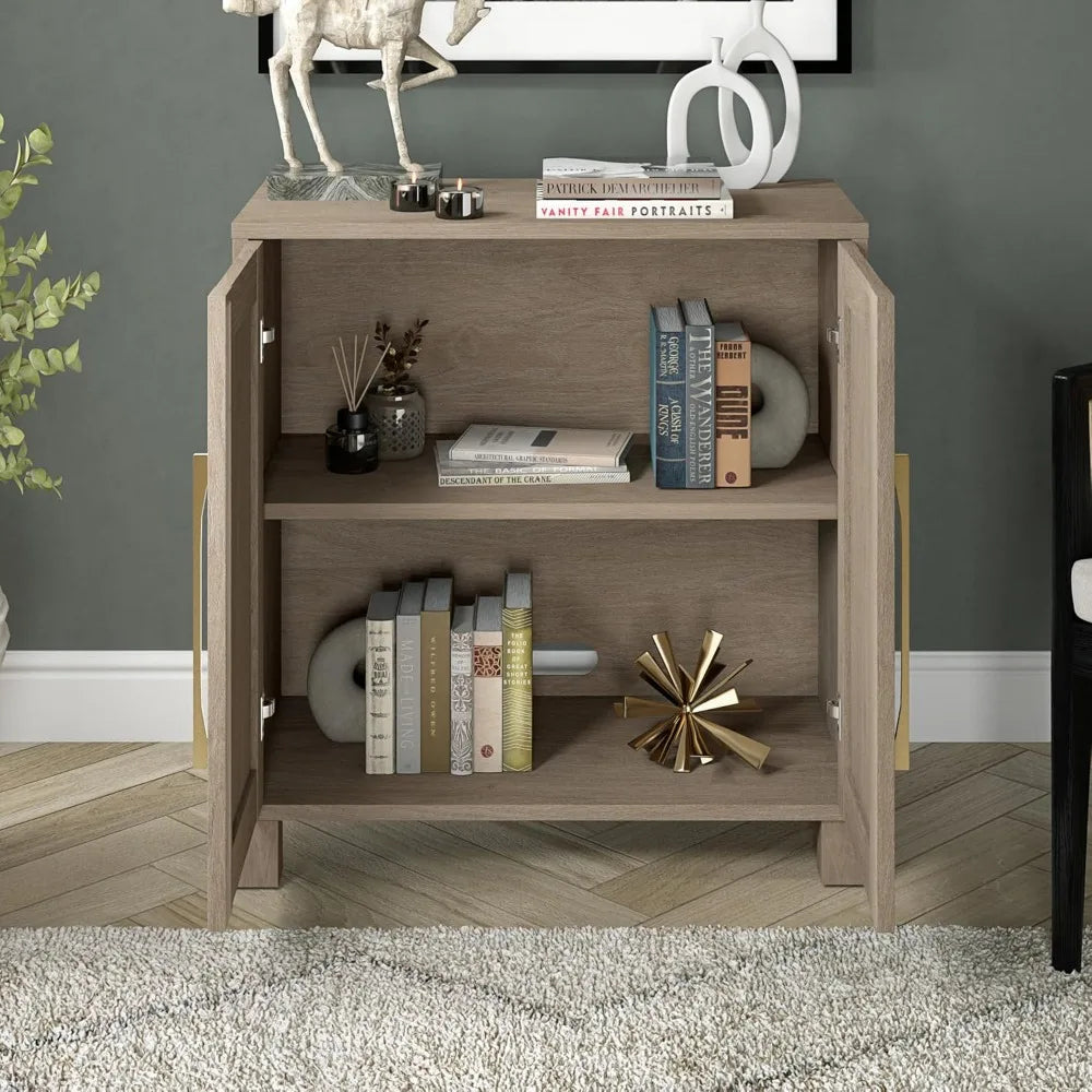 Wide Rectangular Accent Cabinet For Home Office Storage
