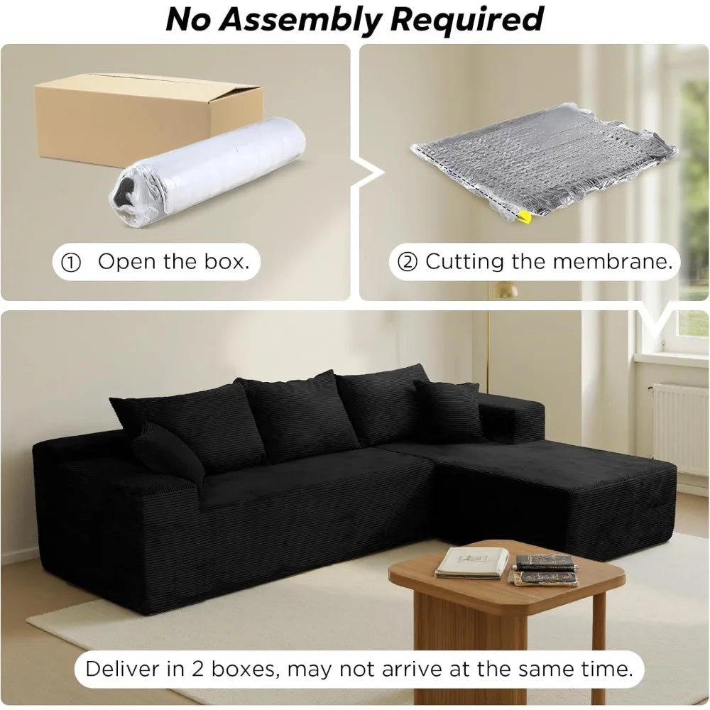 Cloud Sectional Sofa Box With L Shape Chaise Modern Modular