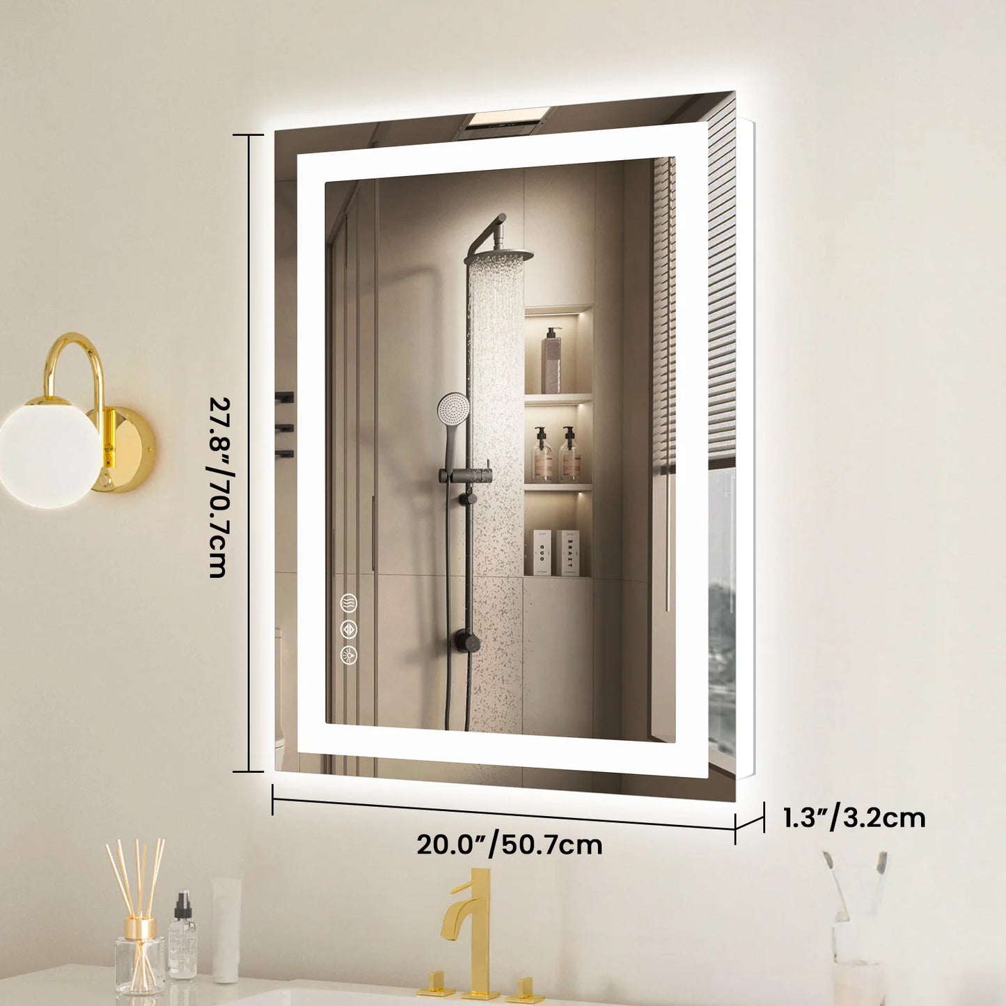 JHK LED Wall Mount Vanity Mirror With Memory Function
