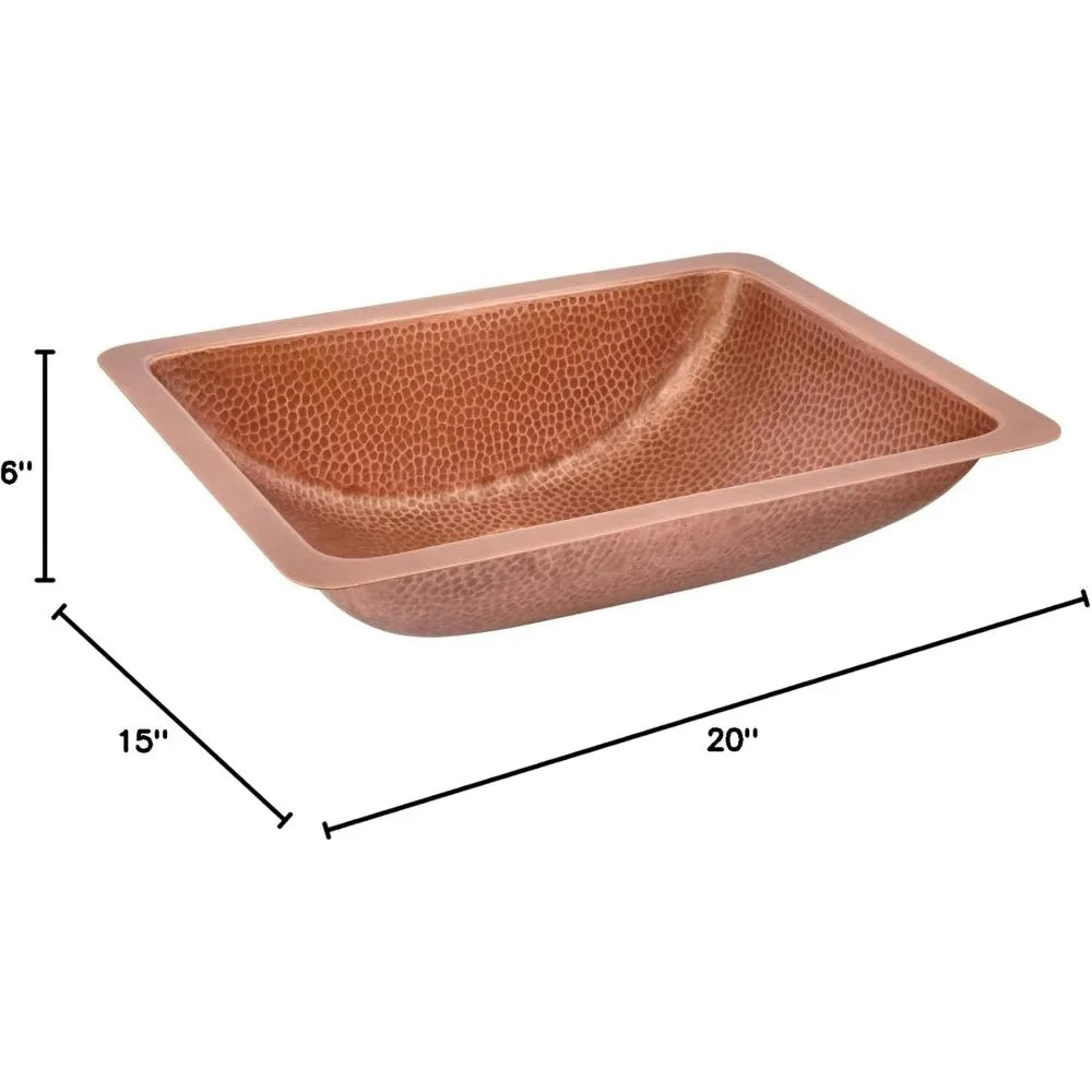 419412 20" Hammered Copper Undermount Bathroom Sink - Hammered Copper