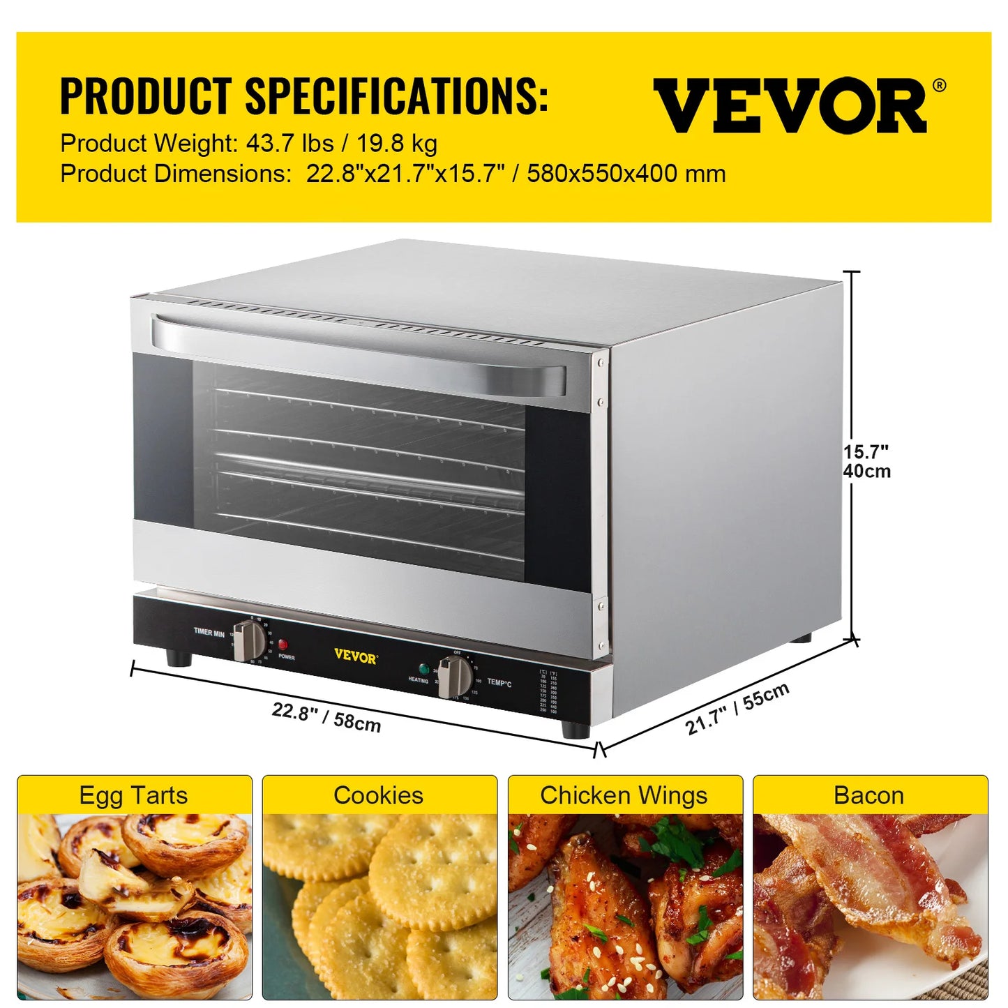 SucceBuy Electric Oven Commercial Multifunction Countertop Convection Oven