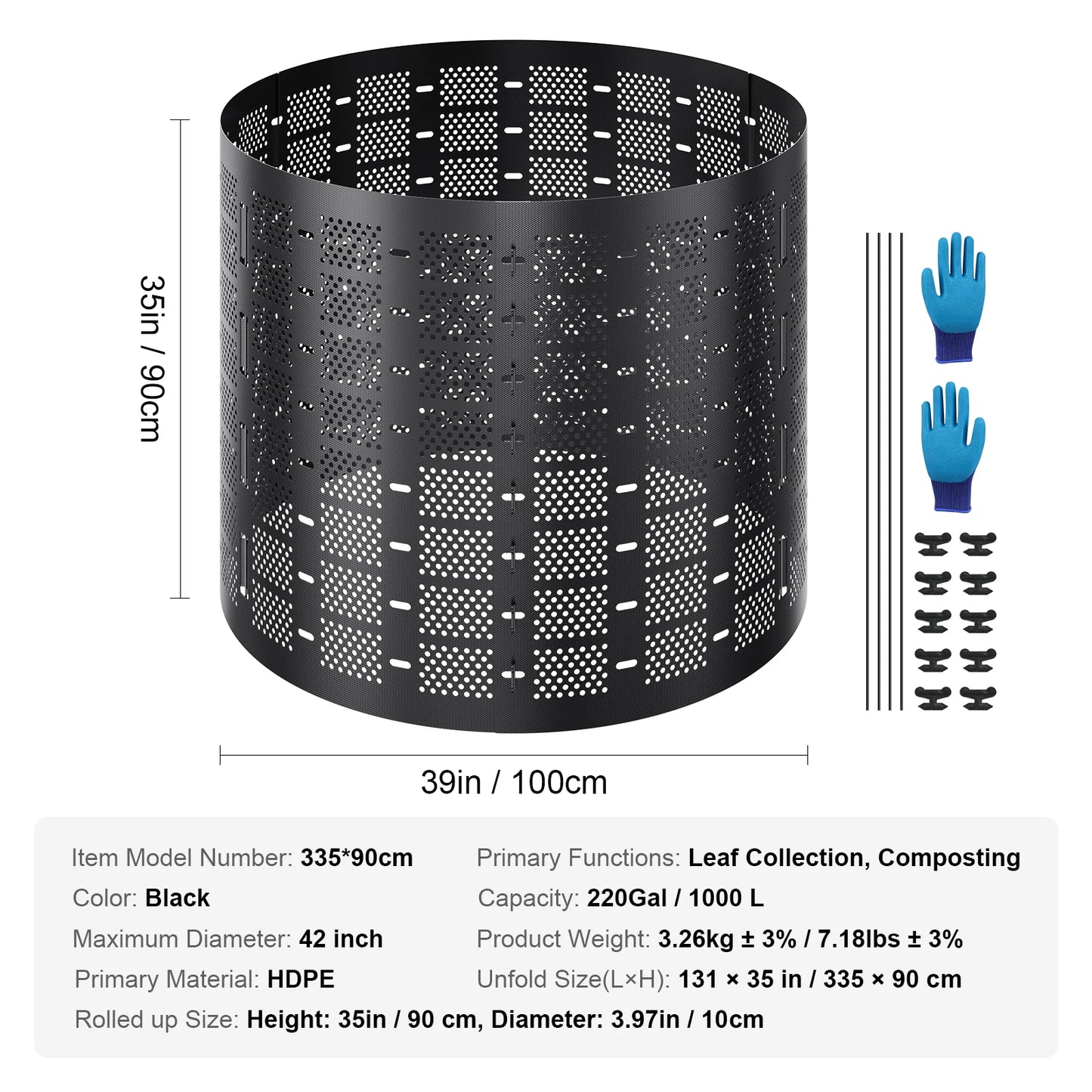 SucceBuy Garden Compost Bin BPA Free Outdoor Composter