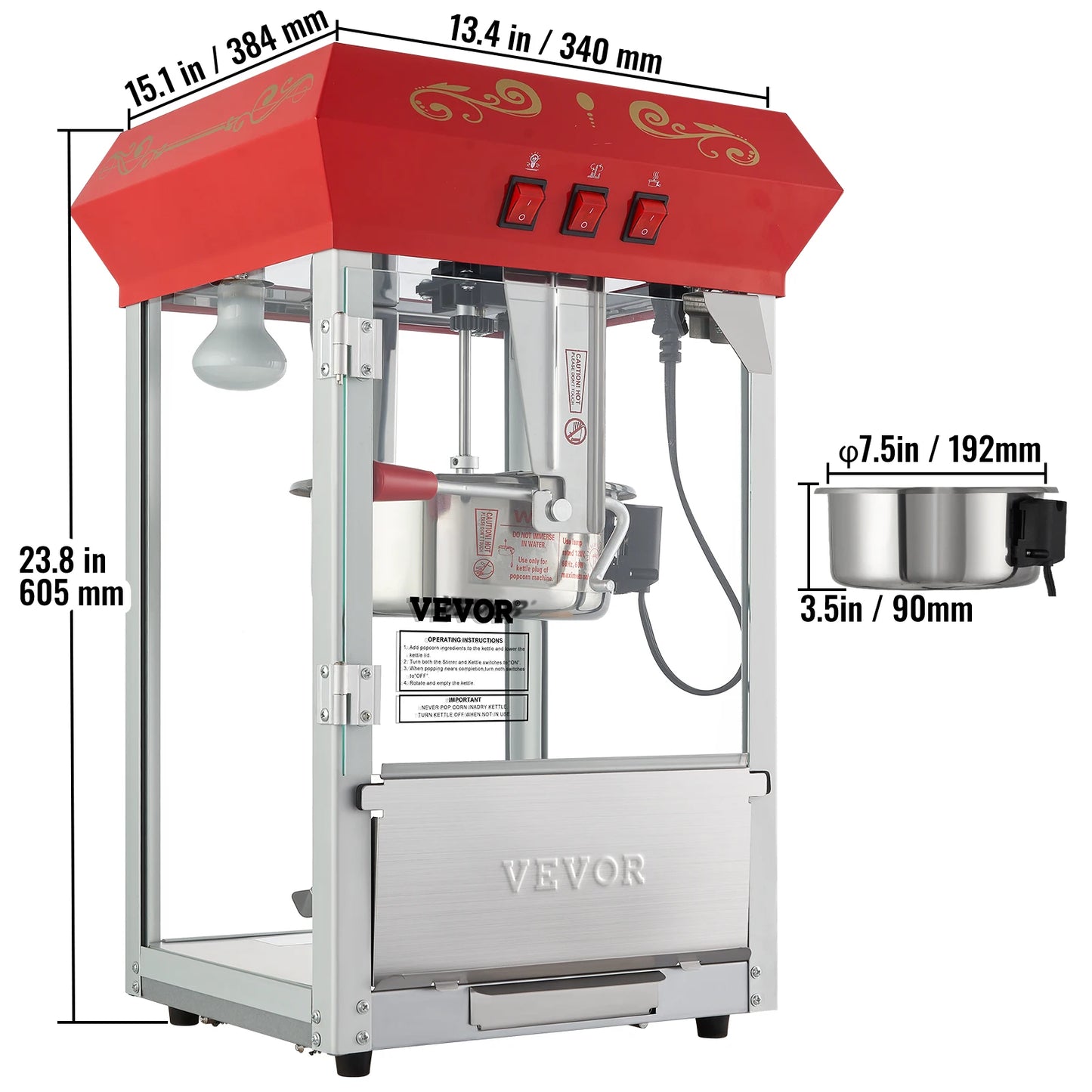 SucceBuy Electric Popcorn Maker for Commercial Use Unit