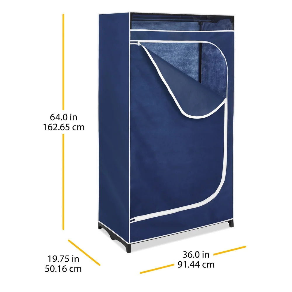XMSJ Freestanding Clothes Closet Organizer With Fabric Cover