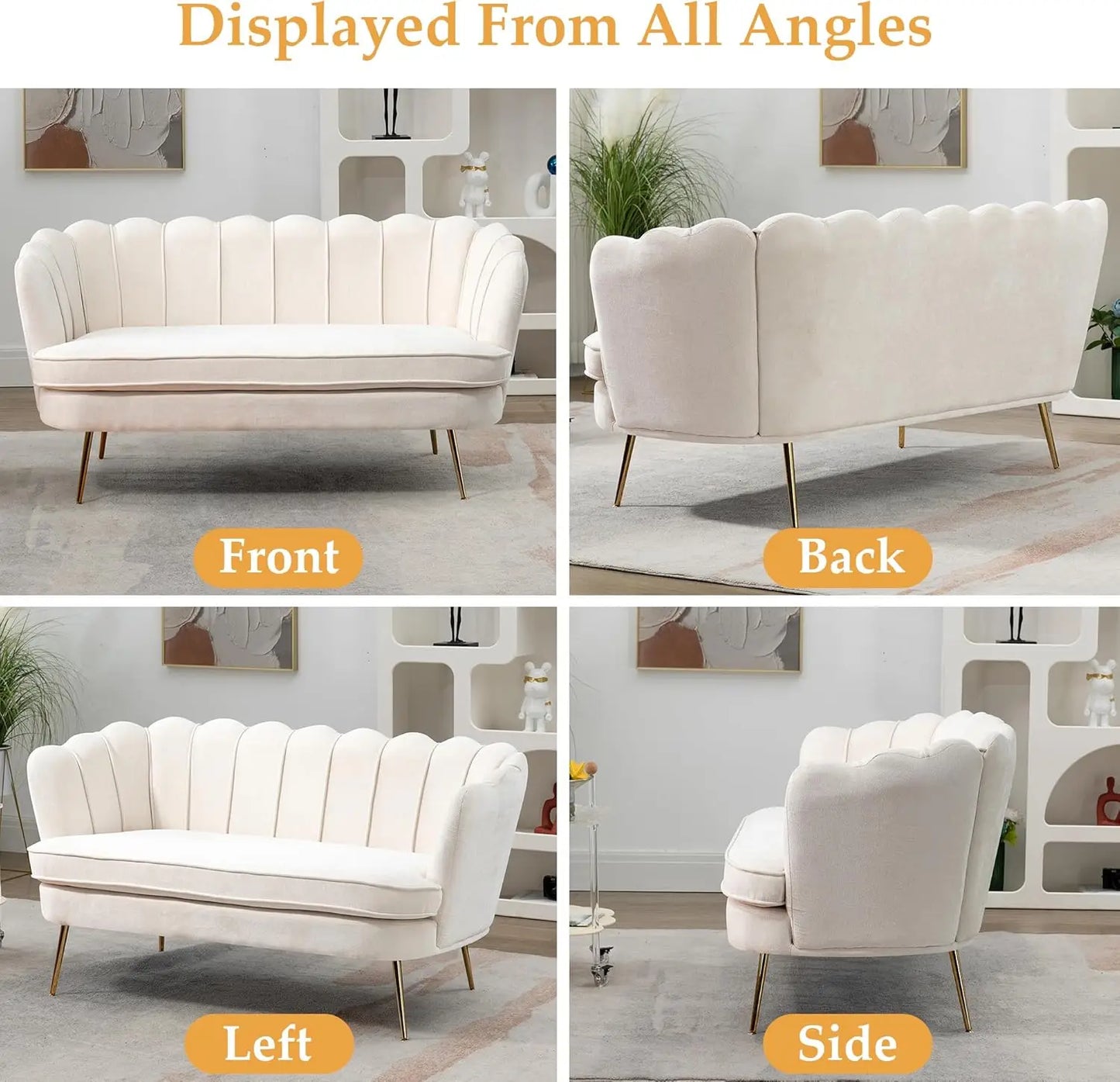 Big Boss Home and Garden Modern Chenille Loveseat Sofa