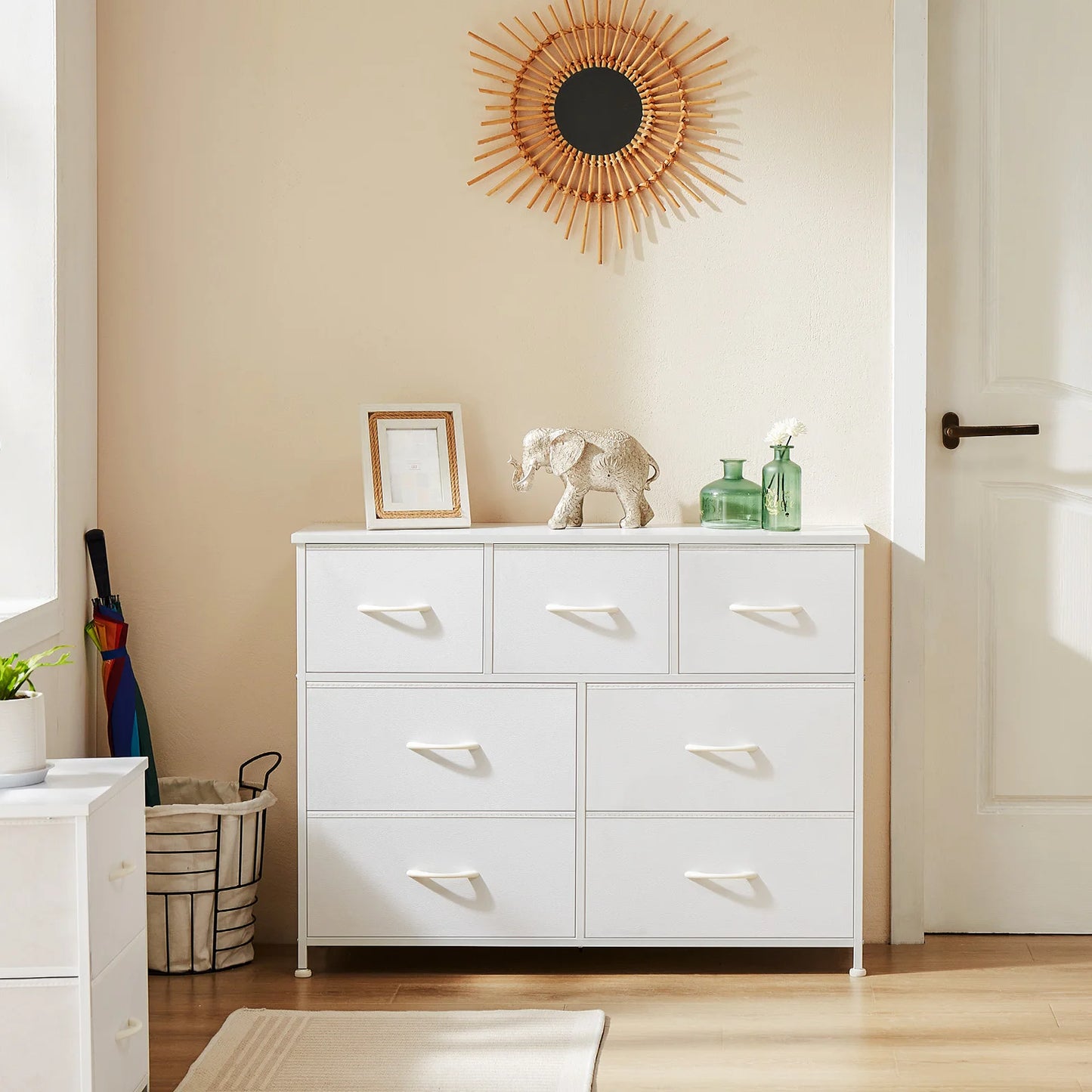 JHK Dresser With 7 Fabric Drawers Organizer Storage Closet