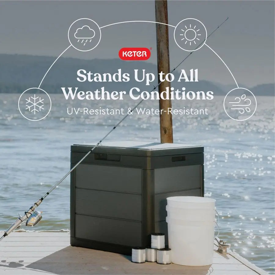 Resin Outdoor Storage Box And Side Table For Pool Garden