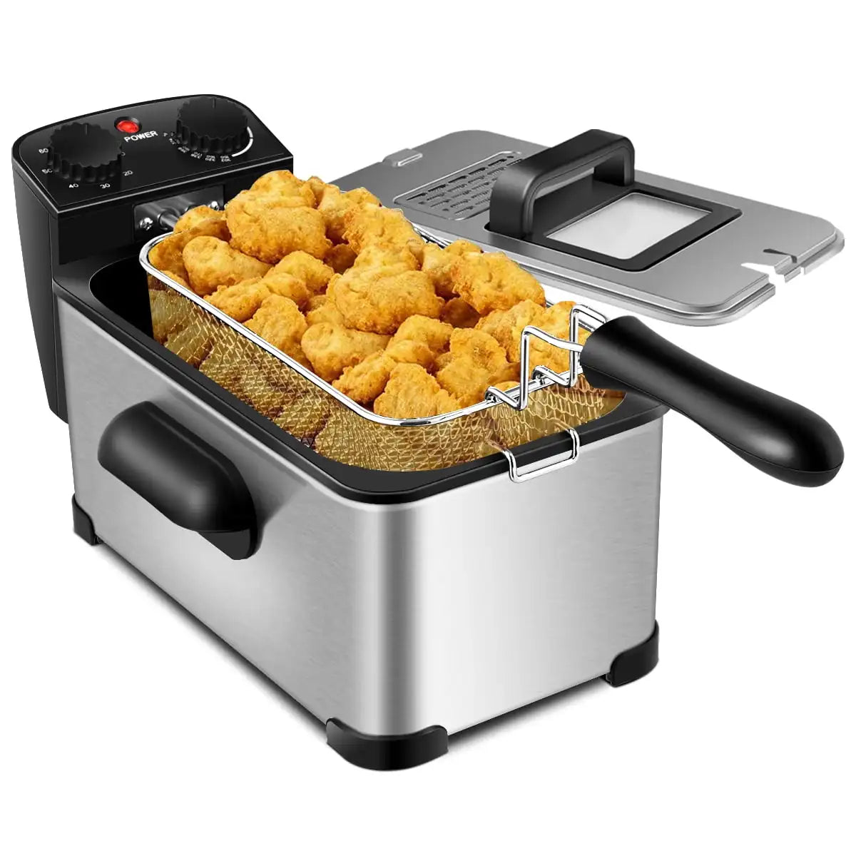 HAOYUNMAH Deep Fryer 5.3 Qt 1700W Stainless Basket Plus
