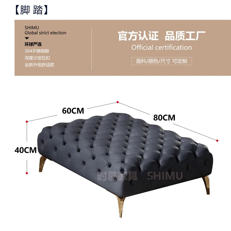 DUTRIEUXCN Italian Genuine Leather Sectional Sofa 3 Piece Set