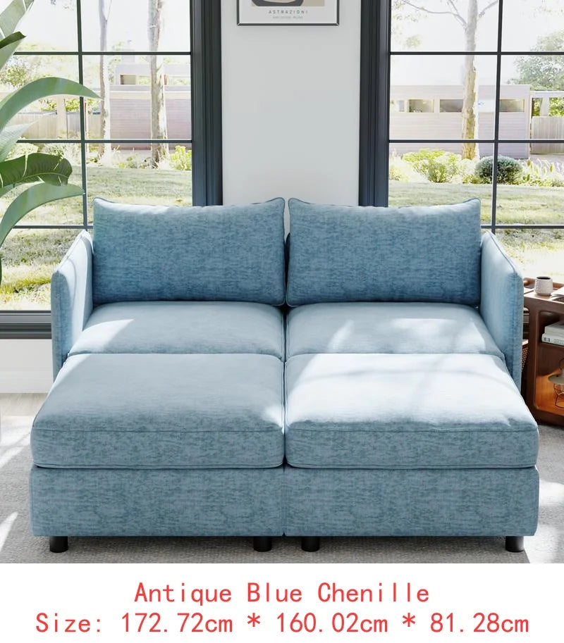 CN Sichuan Convertible Modular Sectional Sofa With Storage