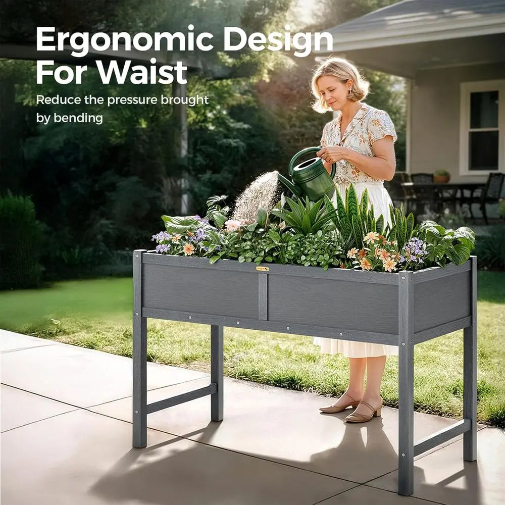 HDPE Elevated Garden Bed Planter for Outdoor Vegetables and Herbs