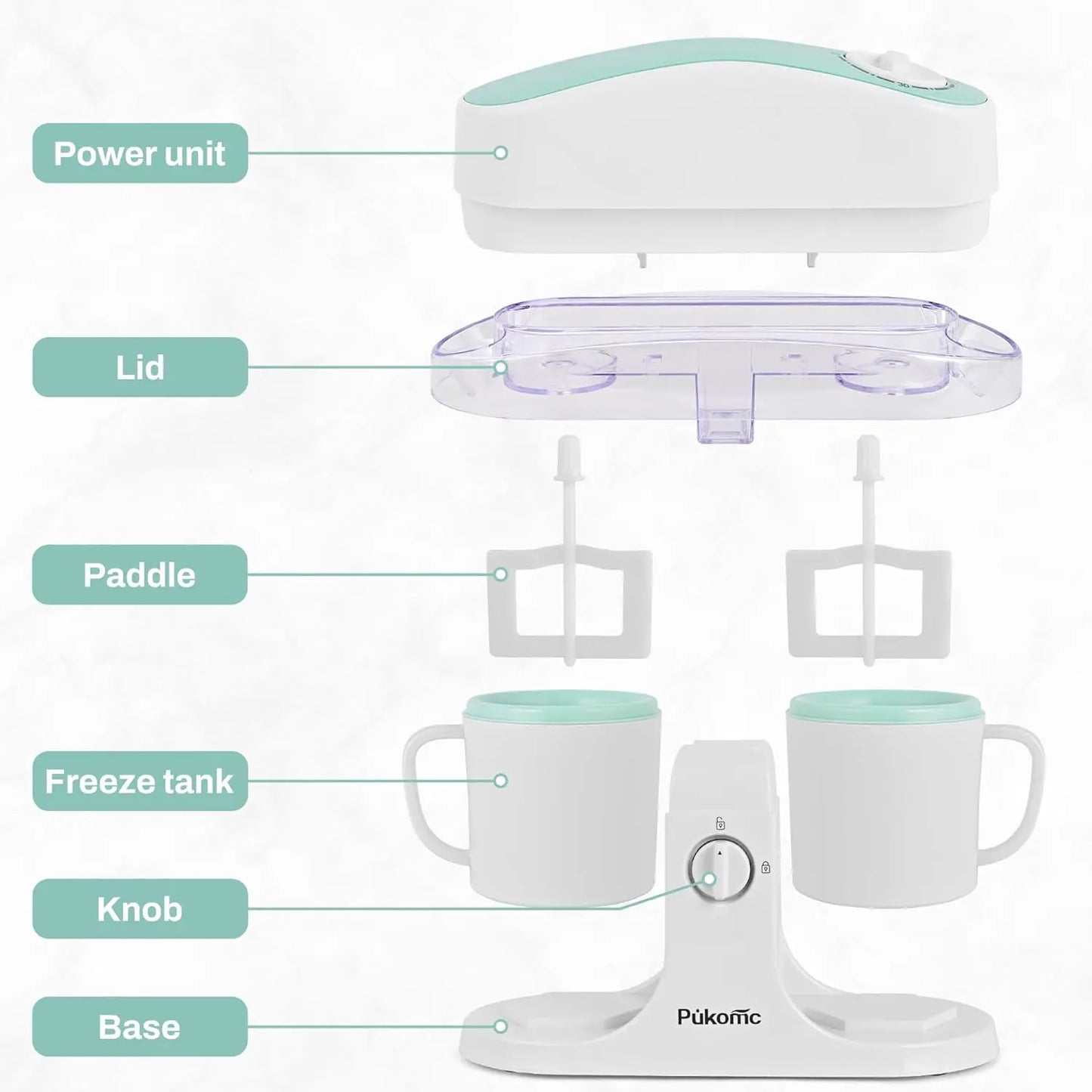 Home Ice Cream Maker With Two Bowls For Countertop Use