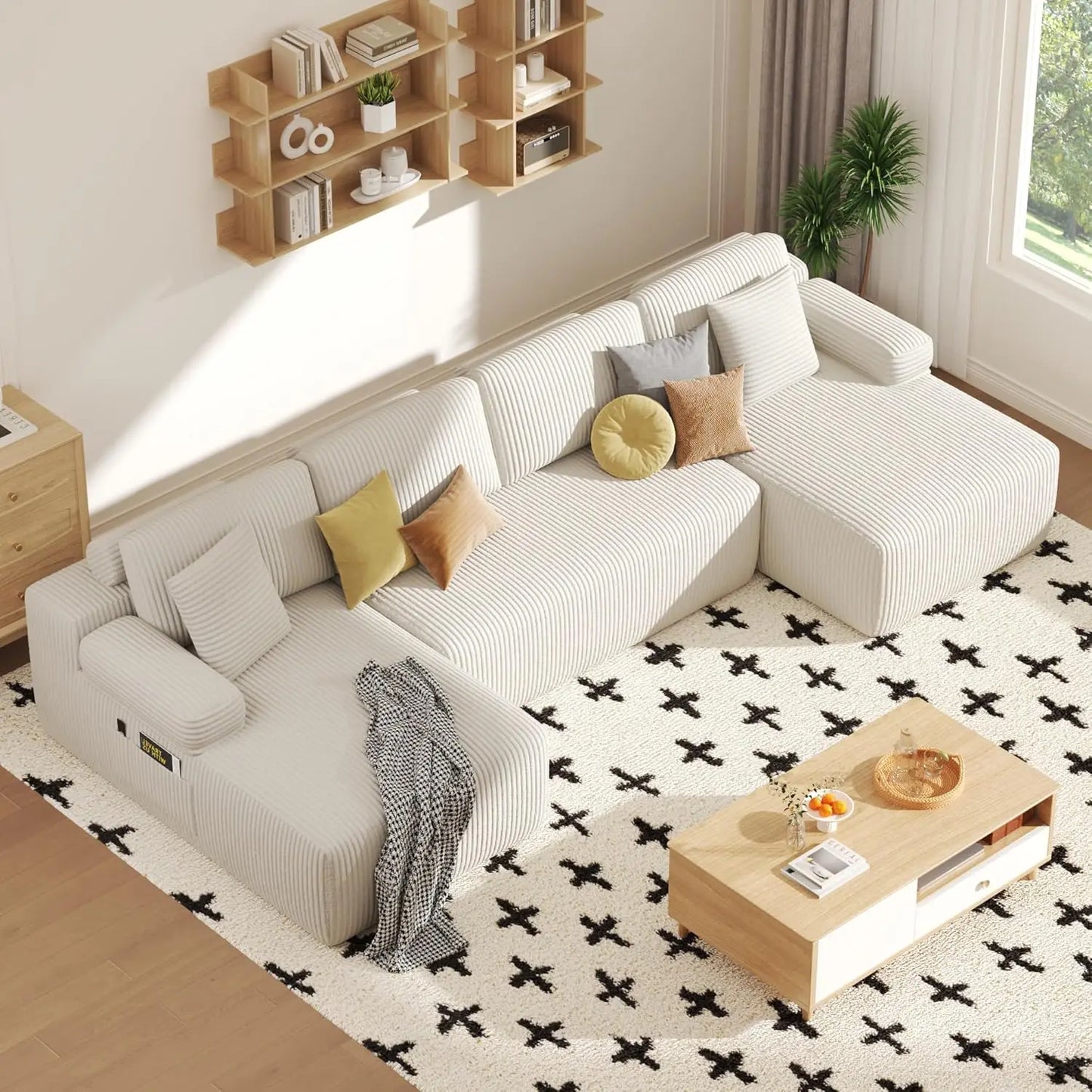 CN Sichuan Cloud U Shaped Sectional Sofa With Deep Seat