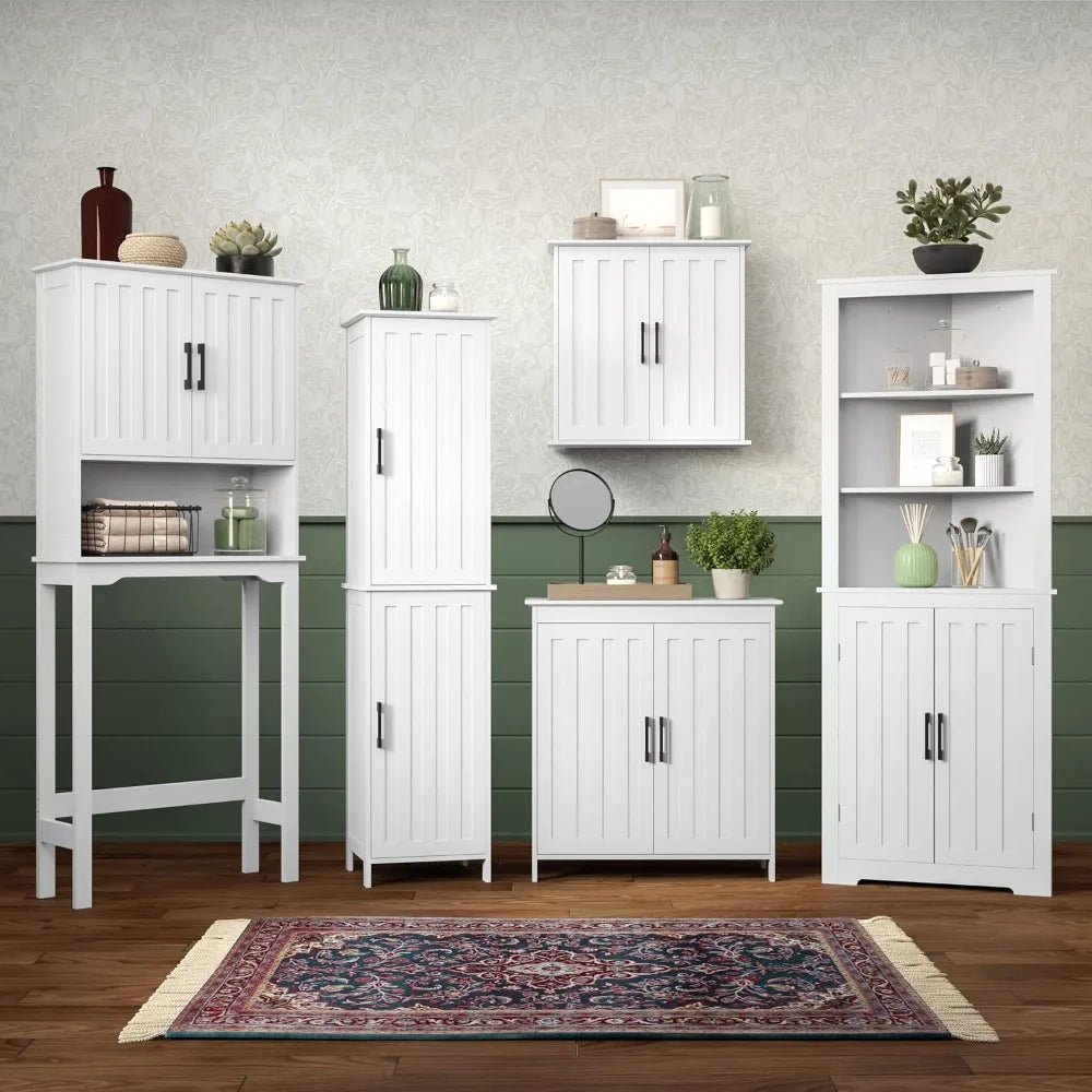 Over Toilet Storage Cabinet With Soft-Close Doors And Adjustable Shelves