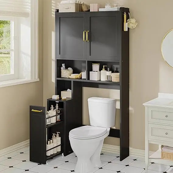 Over The Toilet Storage Cabinet With Pulley And Adjustable Shelf