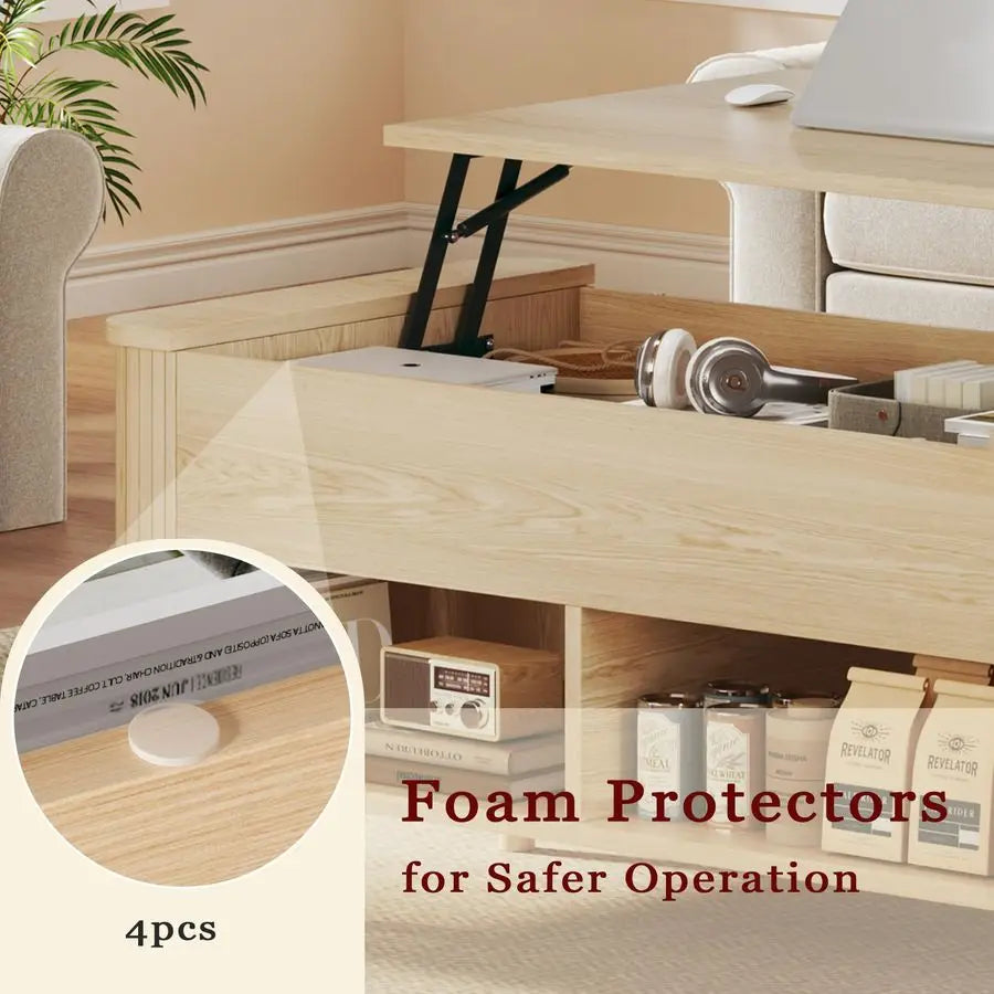 Mid Century Modern Lift Top Coffee Table With Hidden Storage