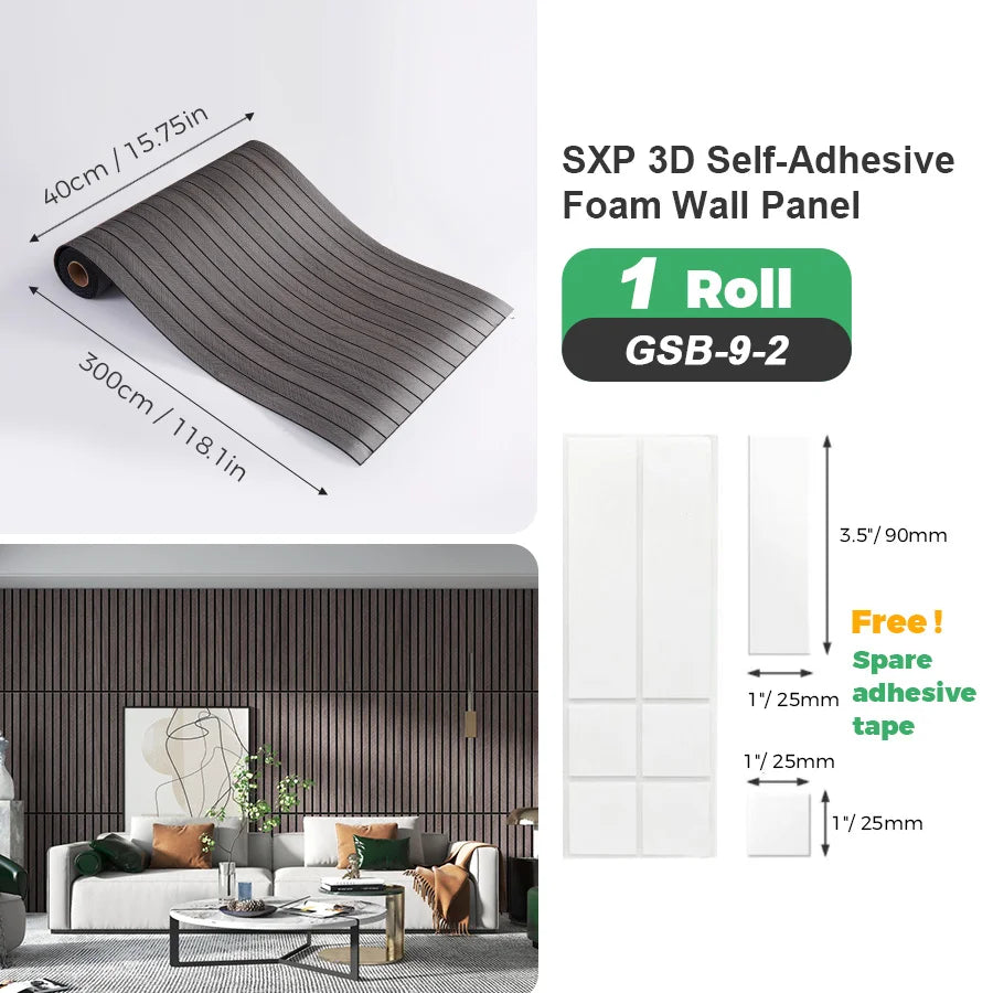 1 Roll Self-Adhesive Grid Wall Sticker SXP Wallpaper Sticker 15.75x118.11inch(12.91 Sq.Ft) Peel and Stick, Suitable for any room
